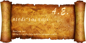Alföldy Edit névjegykártya